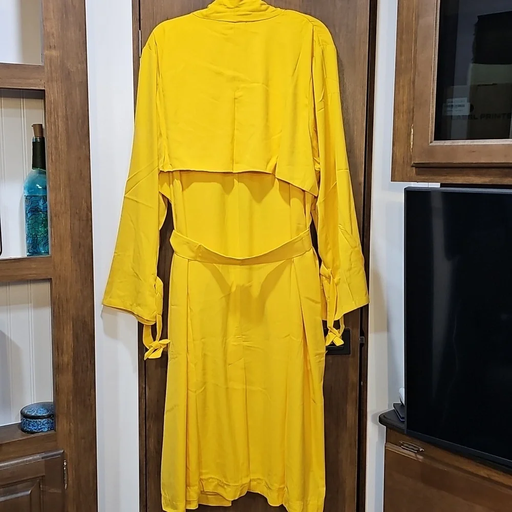 Masseys - Vibrant sunflower Yellow Drape duster jacket womens size 4X - Picture 5 of 8